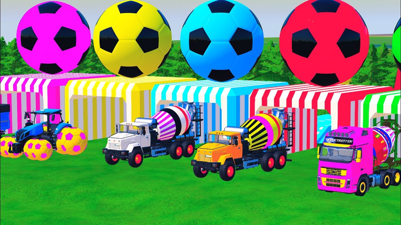 FS22 Wheels on the bus, Wheels on the Police Car, Dino Car, Monster Truck, Fire Truck, Mixer truck,