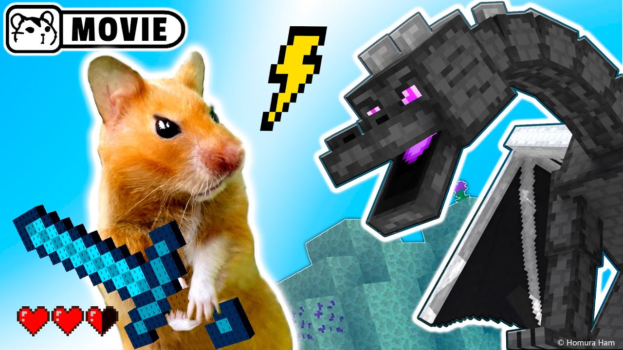 Выживание хомяка в Майнкрафт ч.2 🐹 Хомяк против Дракона Края 🐹 Хомура Хам