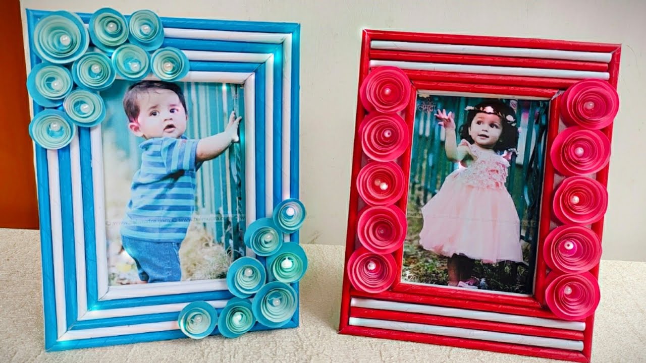 Photo Frame | Photo frame making step by step | Cardboard photo frame making ideas