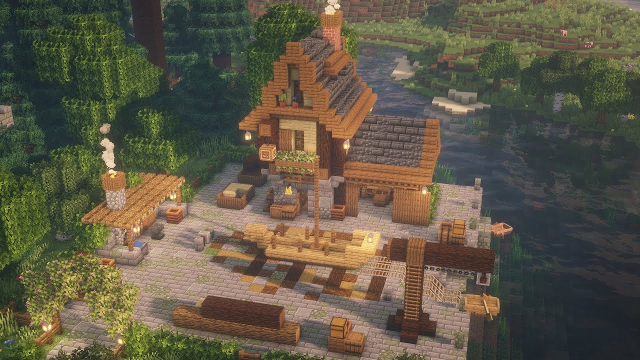 Minecraft | How to build a medieval Shipyard - Tutorial