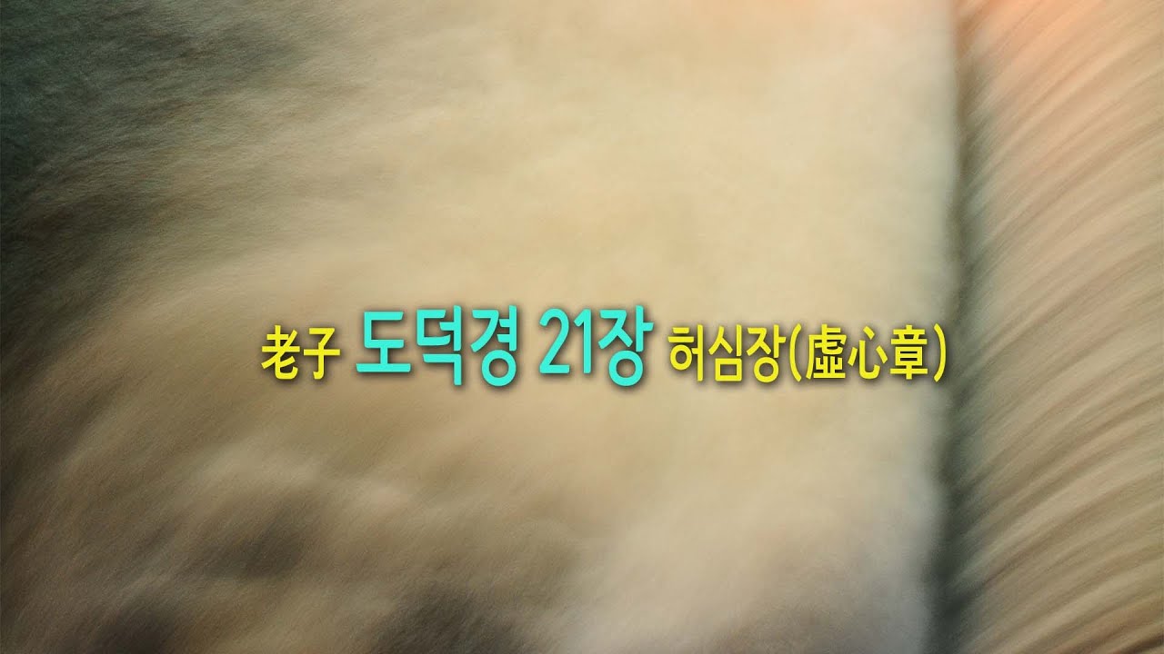 노자 도덕경21장 허심장(虛心章)