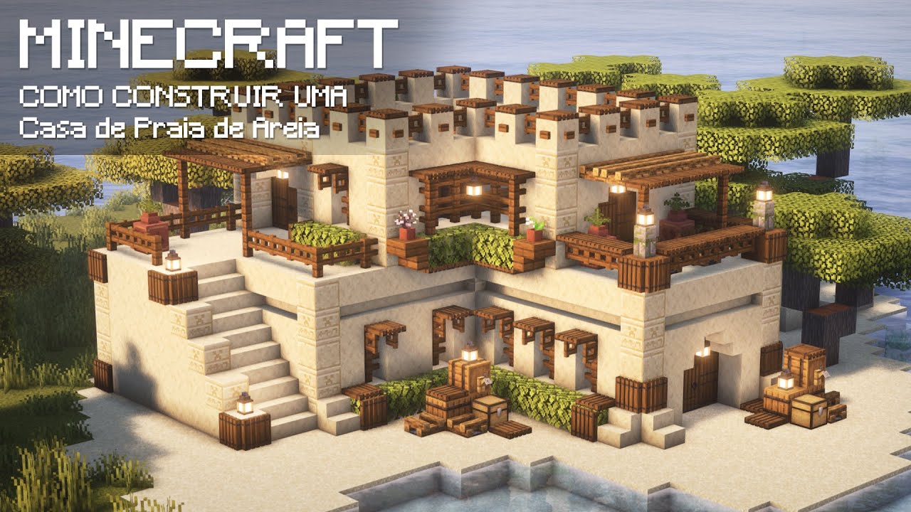 Como Construir Uma Casa de Areia na Beira da Praia | MINECRAFT TUTORIAL