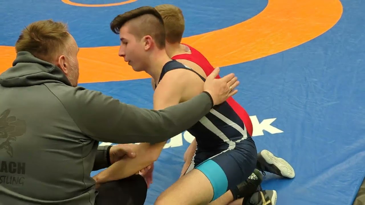 Wrestling. BM. A-Jugend 55 kg. Ebel.A(rot)-Imburgia.J(Blau)
