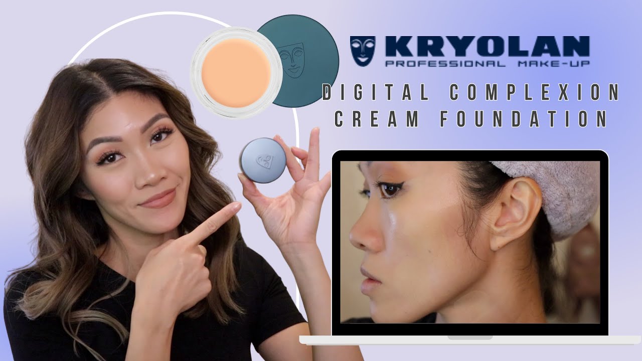 WEAR TEST. THE BEST CREAM FOUNDATION EVER! Kryolan Digital Complexion Cream Foundation | Nadia Ngo