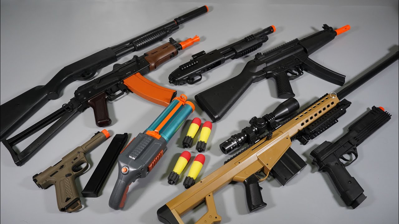 M82 Barrett Sniper rifle Toy Gun - MP5 Airsoft - AKs74u - AAP01 - Shot Gun - Toy Guns Collection