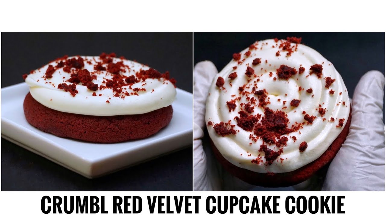 Soft Red Velvet Cookies With Cream Cheese Frosting | Crumbl Copycat Red Velvet Cupcake Cookie |