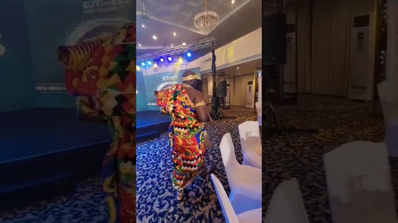 African American King in Ghana Entering Ovations National Business Honors Awards Show in Accra
