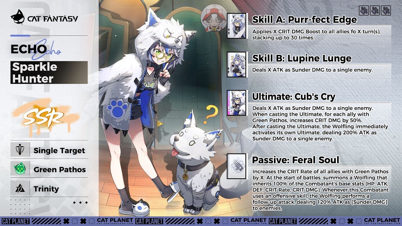 Cat Fantasy Icebound Gazer BannerGameplay Echo Sparkle Hunter