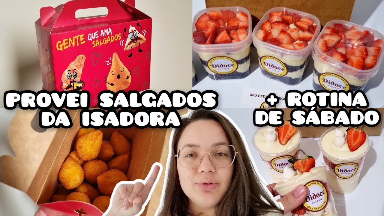 PROVANDO OS SALGADOS DA ISADORA + ROTINA DE SÁBADO NO DELIVERY DE DOCES