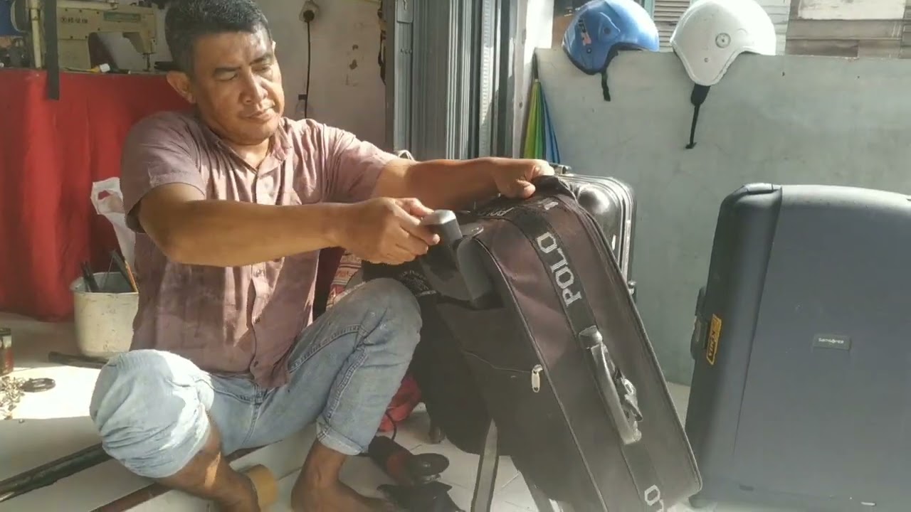 TUTORIAL MENUKAR TROLLY RUSAK KOPER POLO KAIN DENGAN TROLLY BARU