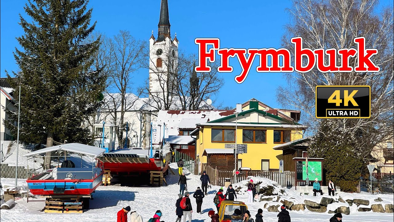 A Minute of Serenity in Winter Frymburk.4K. South Bohemia, Lipno Lake.