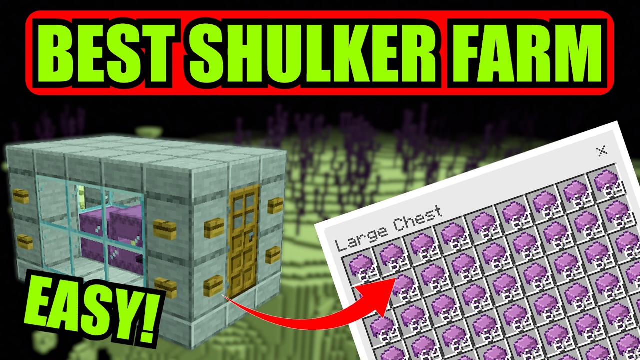 EASIEST AUTOMATIC SHULKER FARM TUTORIAL In Minecraft Bedrock Edition
