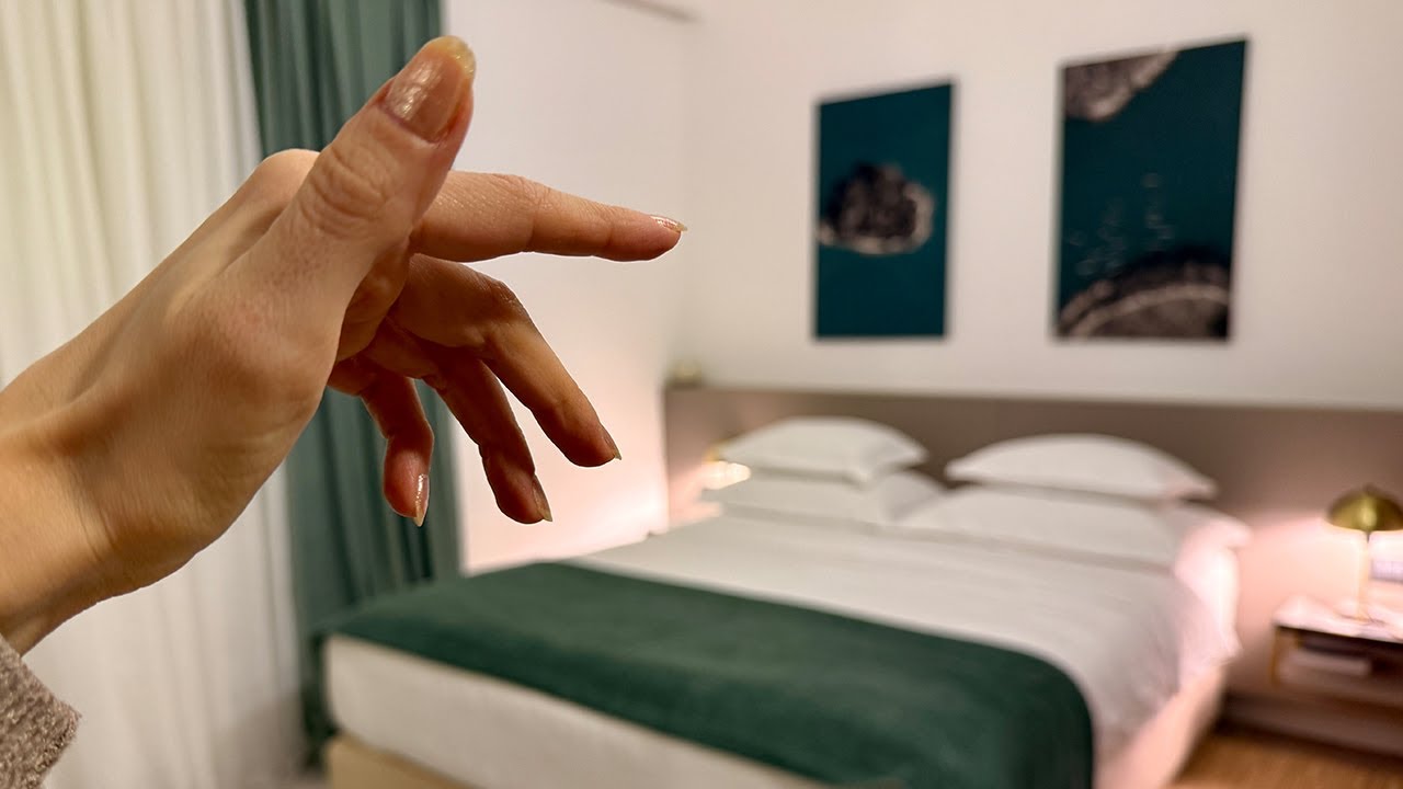 ASMR | Hotel Room Tour in Zagreb – Tapping & Scratching (No Talking)