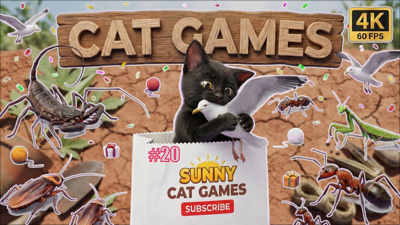 CAT GAMES 🐾 3D Game for Cats | Video for Cats – Ultimate CAT TV #20 😻 10 HOURS 4K60FPS