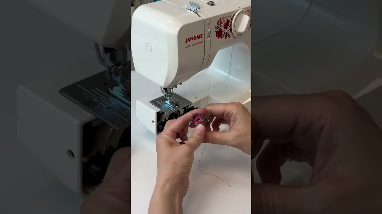 Как быстро и правильно заправить швейную машину Janome пример homedecor2077 #учусьшить #sewing
