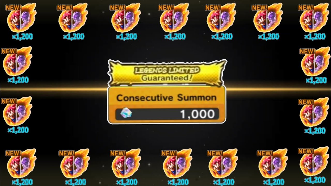 Гарантированный призыв Супер Сайяна Бога Гоку с 1000% бонусом к урону | Dragon Ball Legends