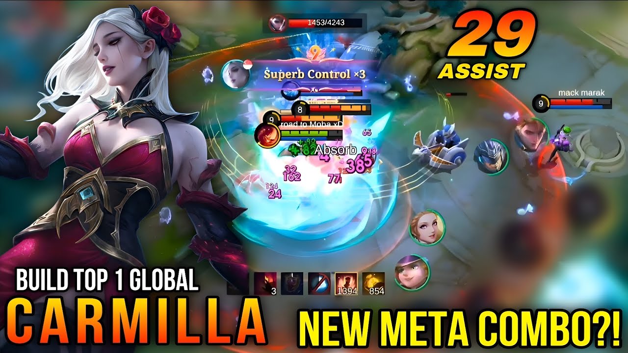 CARMILLA NEW META COMBO?! 😱 29 ASSIST | 100% SUPER CONTROL | BUILD TOP 1 GLOBAL | MLBB