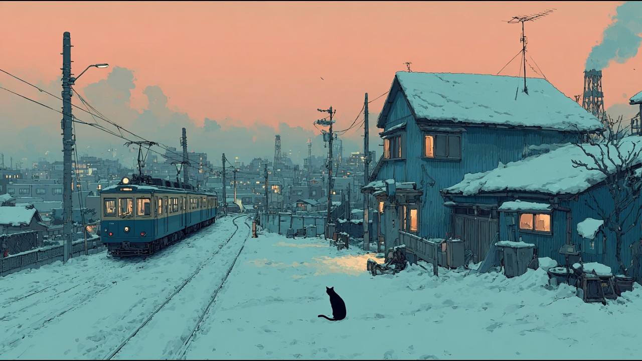 Snowy Tokyo Rail Morning Study Lofi ❄️ Quiet Winter Ambience & Stable Focus Beats | Study &bull; Focus