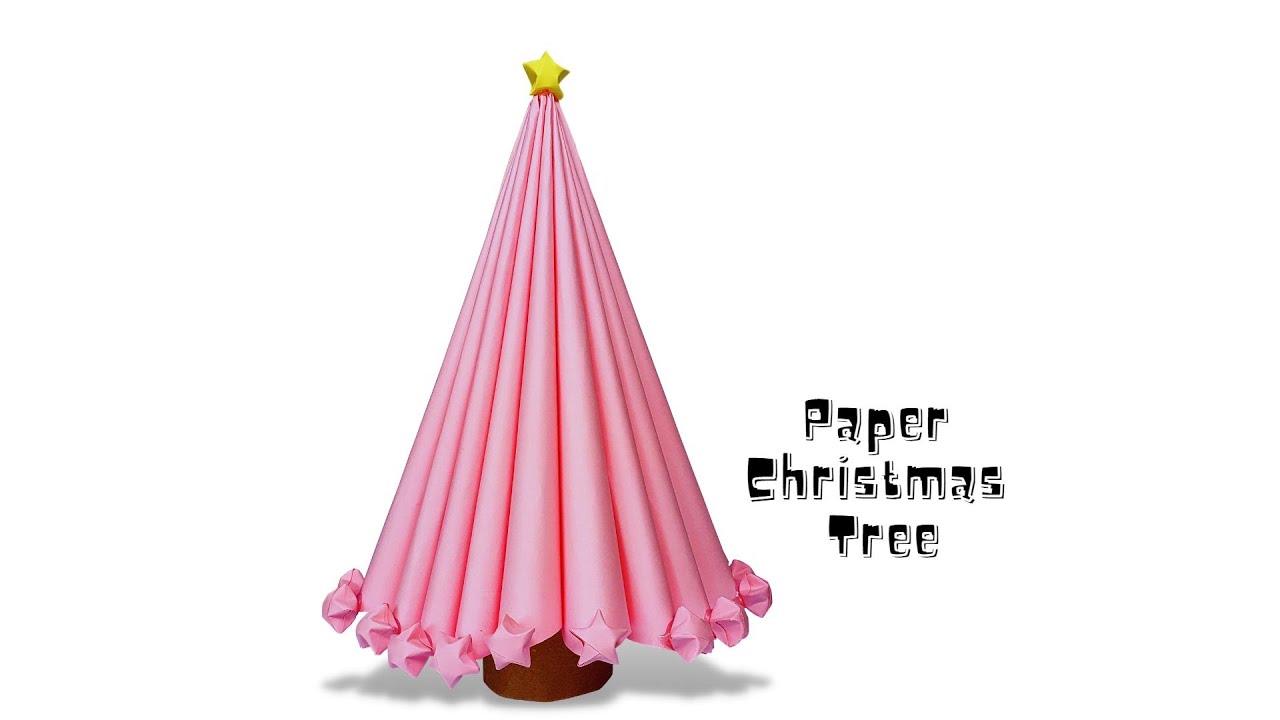 Sweet Pink Origami Christmas Tree Tutorial- Easy Christmas craft for Kids- Easy Christmas Decoration