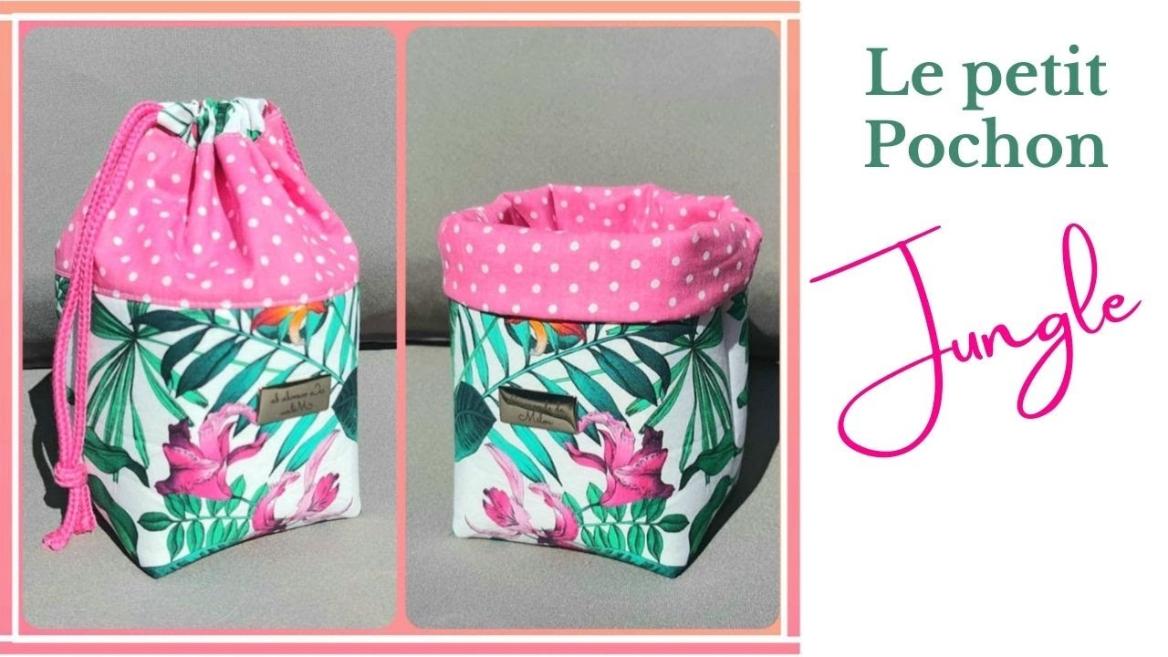 Tuto #diy débutant : Recycler vos chutes de tissus et coudre le petit Pochon JUNGLE 😘
