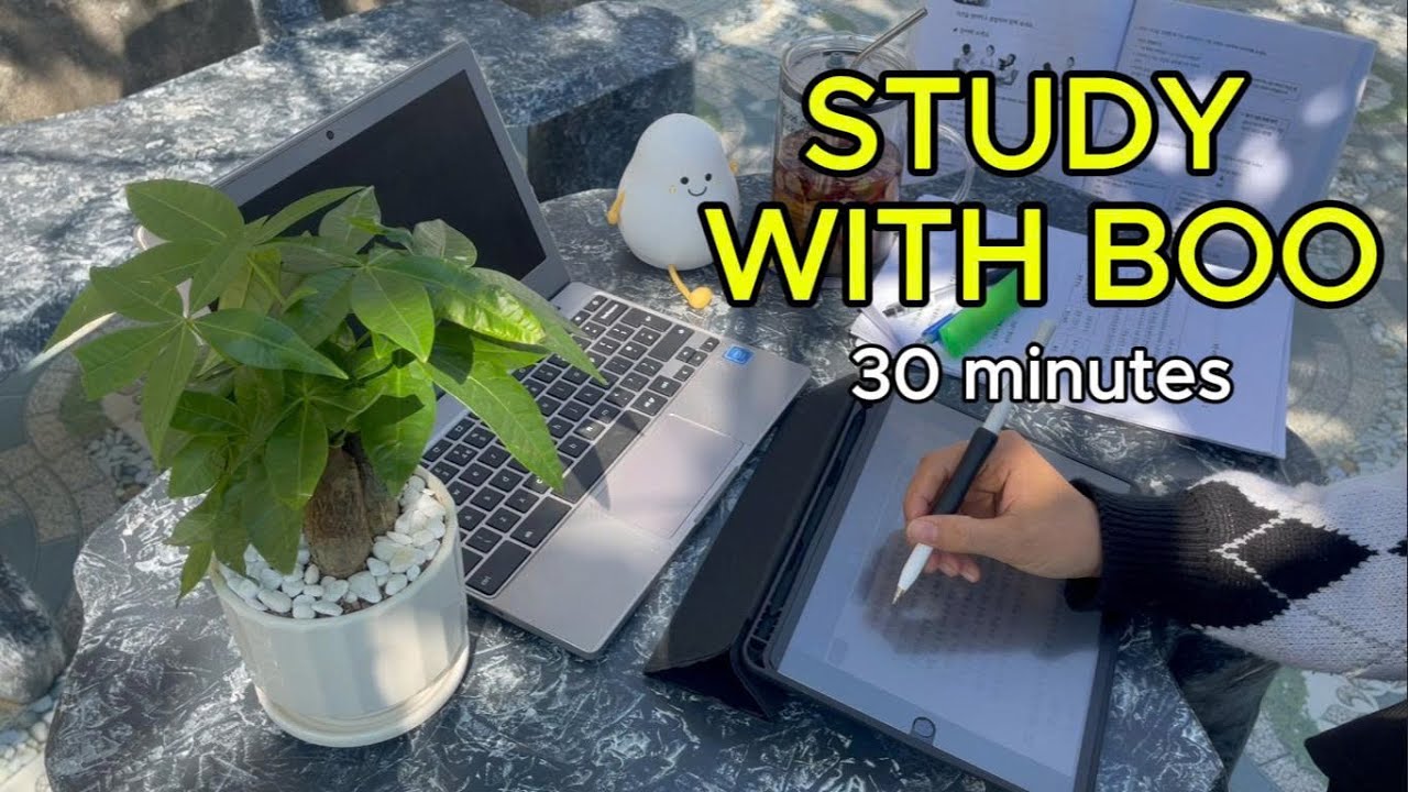 #104: QUICK 30 MINUTES STUDY WITH ME 🍵 | Sunny Day | Real Time | Deep Focus