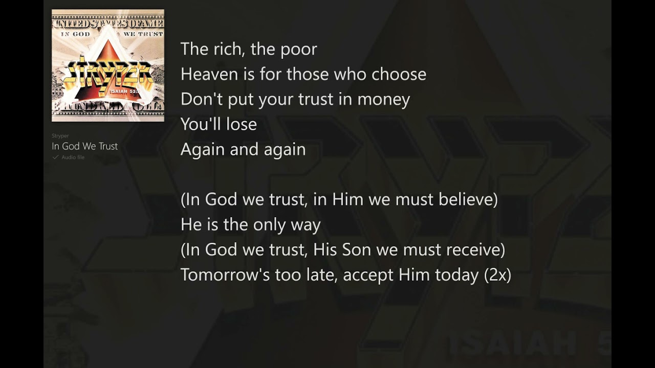 In God We Trust (with Lyrics) Stryper/In God We Trust
