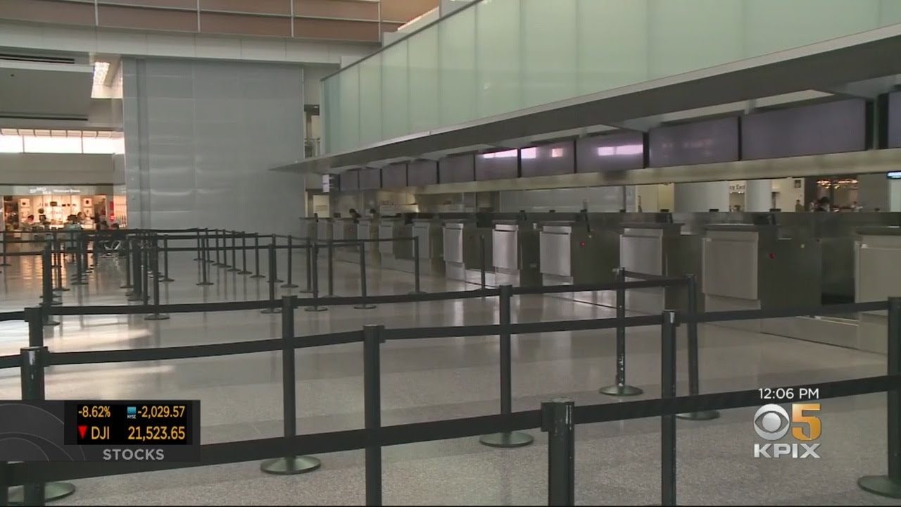 SFO Largely Deserted Days Before Coronavirus Travel Ban Goes Into Effect