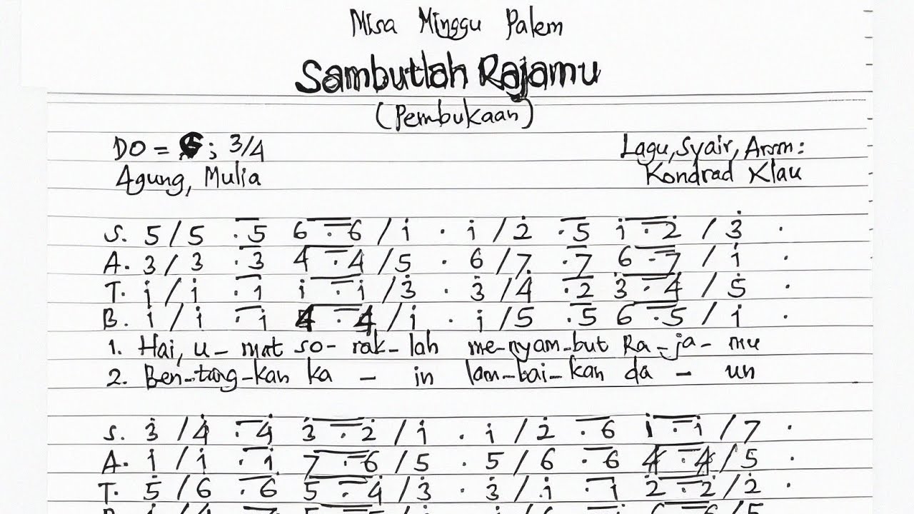 SAMBUTLAH RAJAMU || Lagu pembukaan Misa minggu Palma