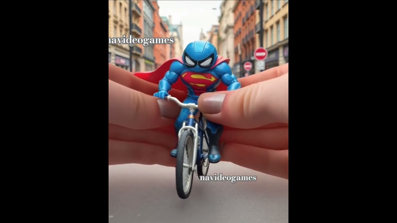 Spiderman men on a bike , squish it #asmr #marvel #squishys #squishable #spidermantoys