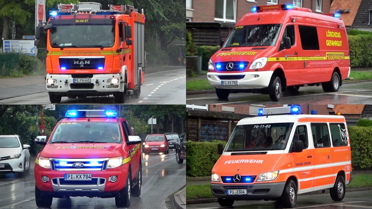 [FLUSSSÄURE in S-BAHN - TH BAHN X!] - Einsatzfahrten FF Wedel + Löschzug-Gefahrgut Kreis Pinneberg