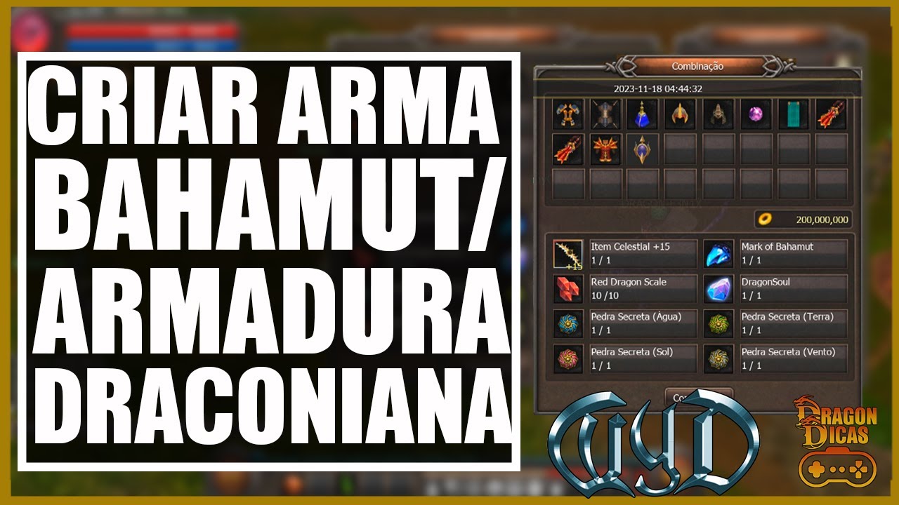 Como criar Arma Bahamut e Armadura Red Dragon no WYD GLOBAL