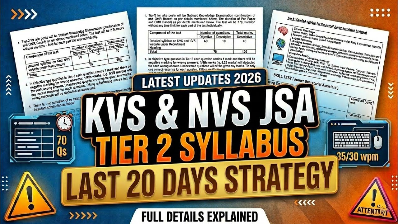 KVS & NVS JSA Tier 2 Strategy: How to Crack it in Just 20 Days! Typing Platform 