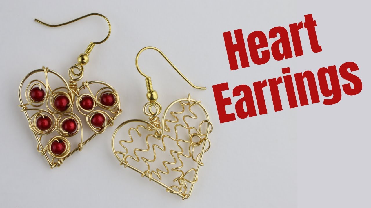 DIY Heart Earrings Tutorial //  Day 1 of the 10-Day Wire Earring Making Challenge