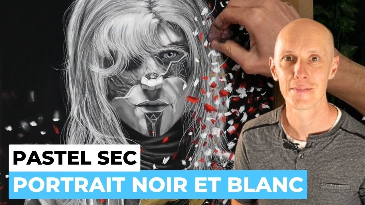Portrait noir et blanc au pastel sec !