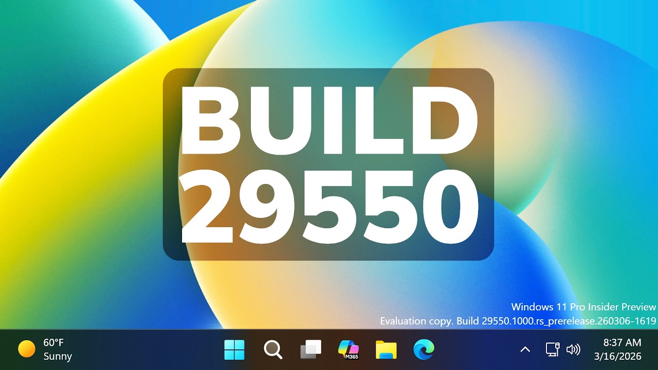 Новая сборка Windows 11 vNext 29550 &mdash; новые функции для следующей версии Windows (Canary)