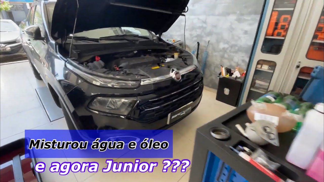 Fiat TORO misturando Água e Óleo, aquecendo e jogando água pela tampa do reservatório