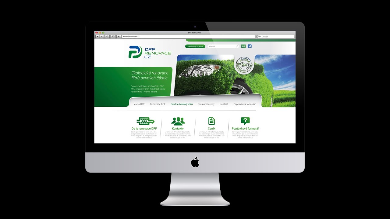 N&aacute;vrh webu DPF Renovace - Geneze
