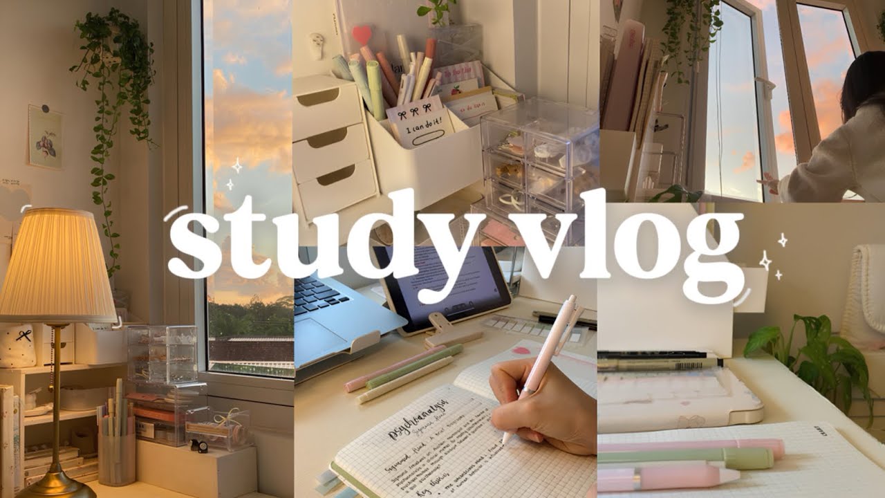 STUDY VLOG | lots of studying, journal, study productive ˚ ༘🥑