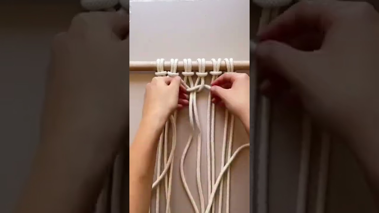 Makrome D&uuml;ğ&uuml;m Tekniği / Kare D&uuml;ğ&uuml;m/ Kare D&uuml;ğ&uuml;m Tekniği İle &Uuml;&ccedil;gen Yapımı / #diy #makrome