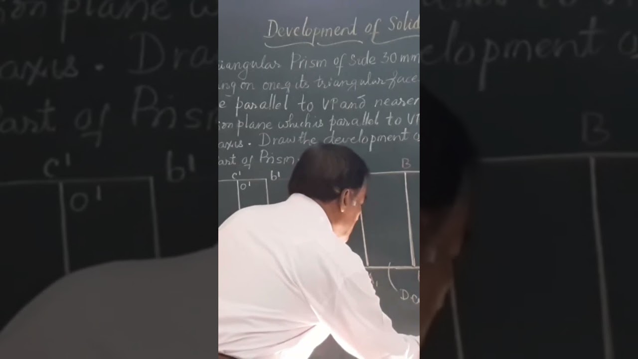 Development of Triangular Prism cut by a vertical section plane/ Engineering Drawing