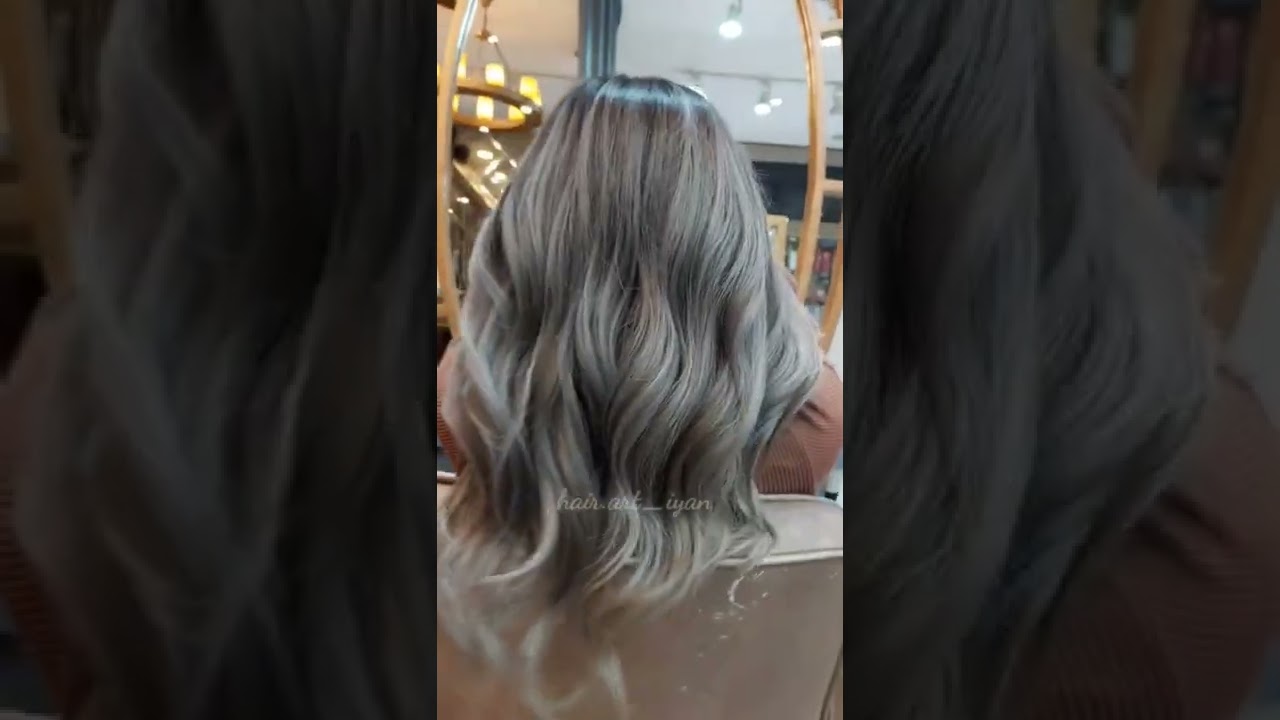 balayage ash grey #hairart  #iyancgm #short  #shorts #haircolortransformation  #haircuttutorial
