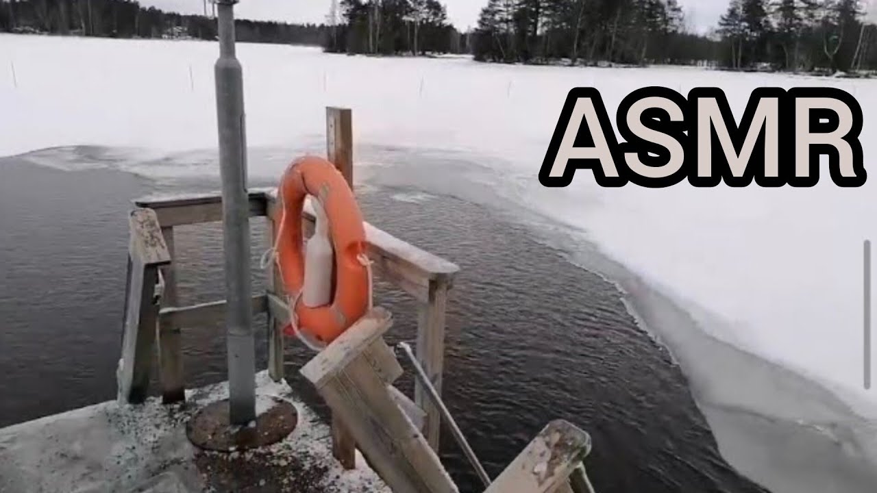 ASMR Звуки Воды Зимой Прорубь. Шум Машины - дорога успокаивает Шум трамвая Голоса города. АСМР Влог 