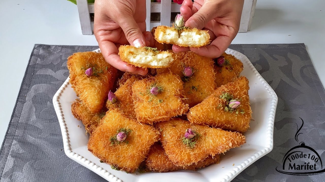 ÖYLE Bİ TATLI YAPTIM Kİ 😍💯  İÇİ YUMUŞACIK SÜTLÜ İRMİK TATLISI DIŞI ÇITIR ÇITIR ŞERBETLİ KADAYIF👌🏻