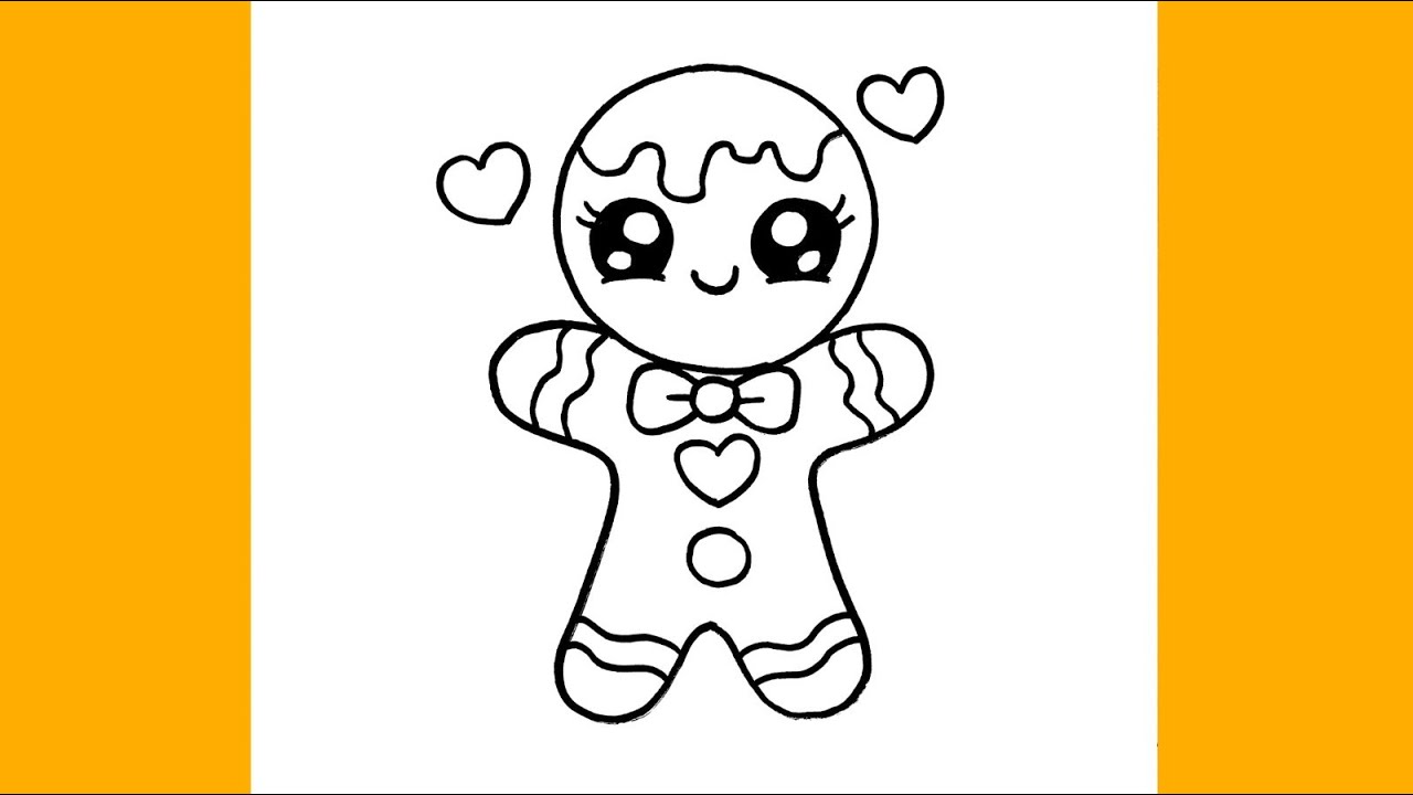 How to Draw a Gingerbread Man | Super Easy Step by Step