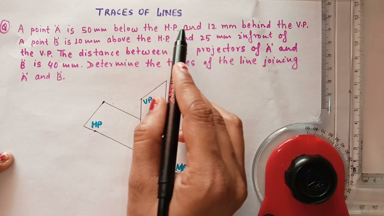 Projection of Straight Line II Traces of Lines II Solved Problems - 1