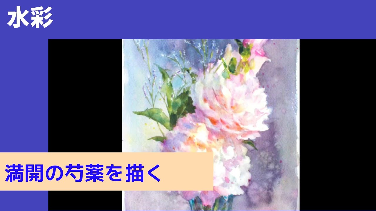 【水彩 watercolor】満開の芍薬を描く