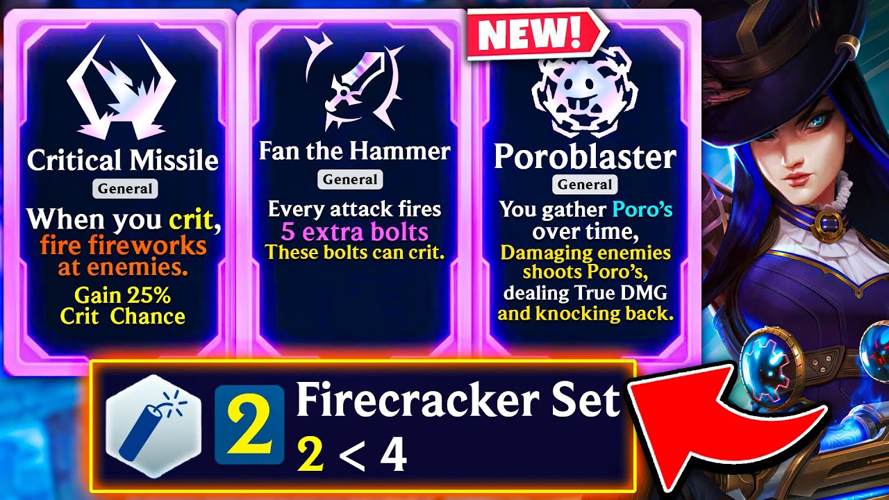Firecracker Set Caitlyn: True Damage Poros + Bouncing Missiles | ARAM Mayhem