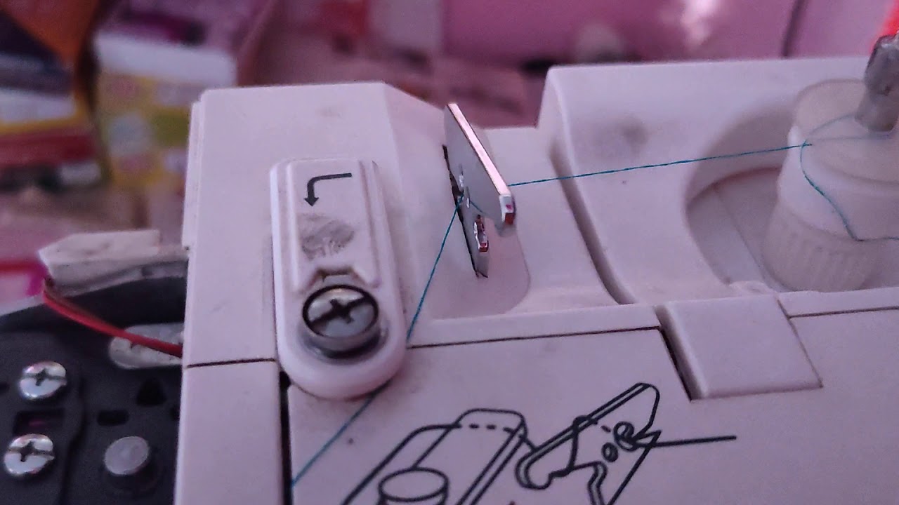usha 450e computerized embroidery machine bypassing thread with assembled tension disc