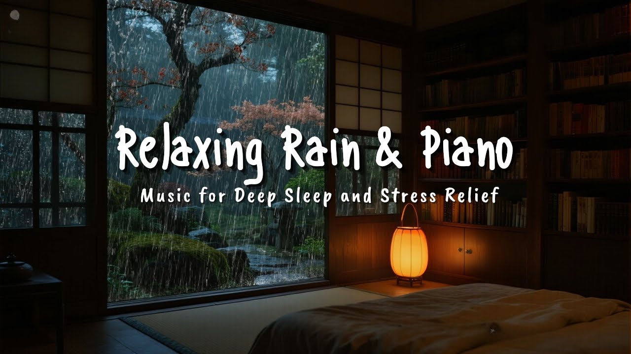 Fall Asleep Fast with Rain 🌙 Calm Piano Music for Deep Sleep and Peaceful Night Rest