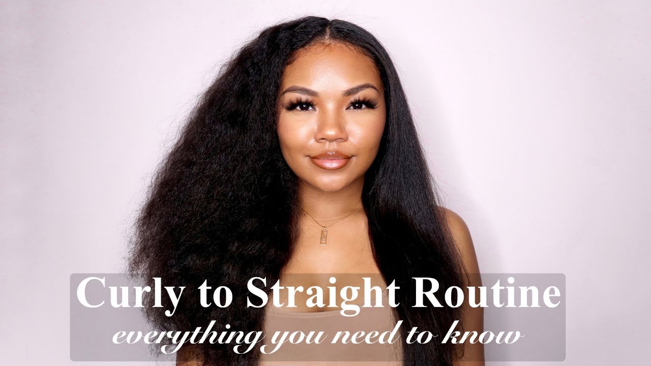 Curly to Straight Natural Hair Routine | Silk Press at Home | How I Prep My Hair